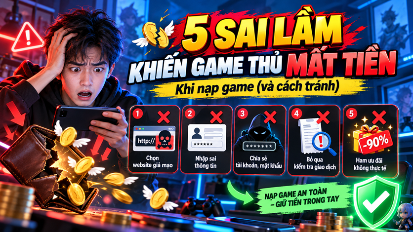5 sai lầm khiến game thủ mất tiền khi nạp game (và cách tránh)